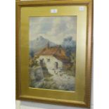 G L Parkinson, 'Water Mill', a signed watercolour, 44.5 x 29.5cm and a companion, a pair, also AEA