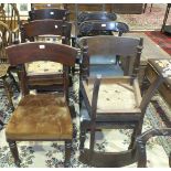 A collection of nine Victorian dining chairs and other chairs.