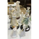 Two Royal Worcester figurines, 'Mother's Love', 22cm, 'New Born', 17cm and other figures and