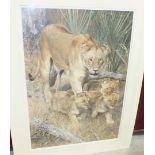 After Carl Brenders, 'On A Journey - Lioness and three cubs', a limited edition unframed signed