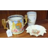 A Paragon limited edition loving cup for the Coronation of Edward VIII, 587/1000, 10cm high, a J & G