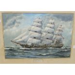 George R Wiseman, 'Sovereign of The Seas', a signed watercolour, 37 x 55cm, titled on mount.