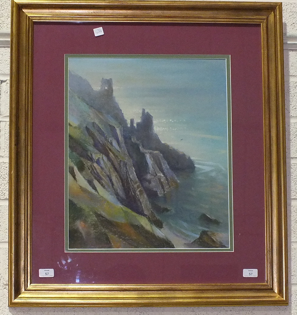 Roy Stringfellow, 'Coast at Bottalack, Cornwall', signed pastel, 50 x 41cm, titled label verso.