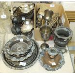 A quantity of plated cutlery and other plated ware.