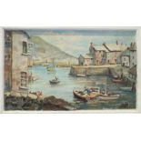 Angus Ellery, 'Polperro', signed oil painting on raised plaster, on board, 36 x 60cm and another, '