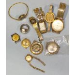 Various watches by Tissot, Garrard, Bentima, etc, (all a/f).