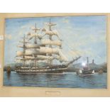 George R Wiseman, 'Star of India', a signed watercolour, 37 x 55.5cm, titled on mount.