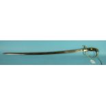 A 20th century P-hilt sword, slender blade, 73cm long, langet with roughly-inscribed crescent and