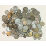 A collection of 1920-1946 British silver coinage, 175 florins, 99 sixpences, 2x 1935 crowns.