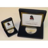 A Westminster "The Flying Scotsman silver proof 5oz Jersey £10 coin" to commemorate 90 years since