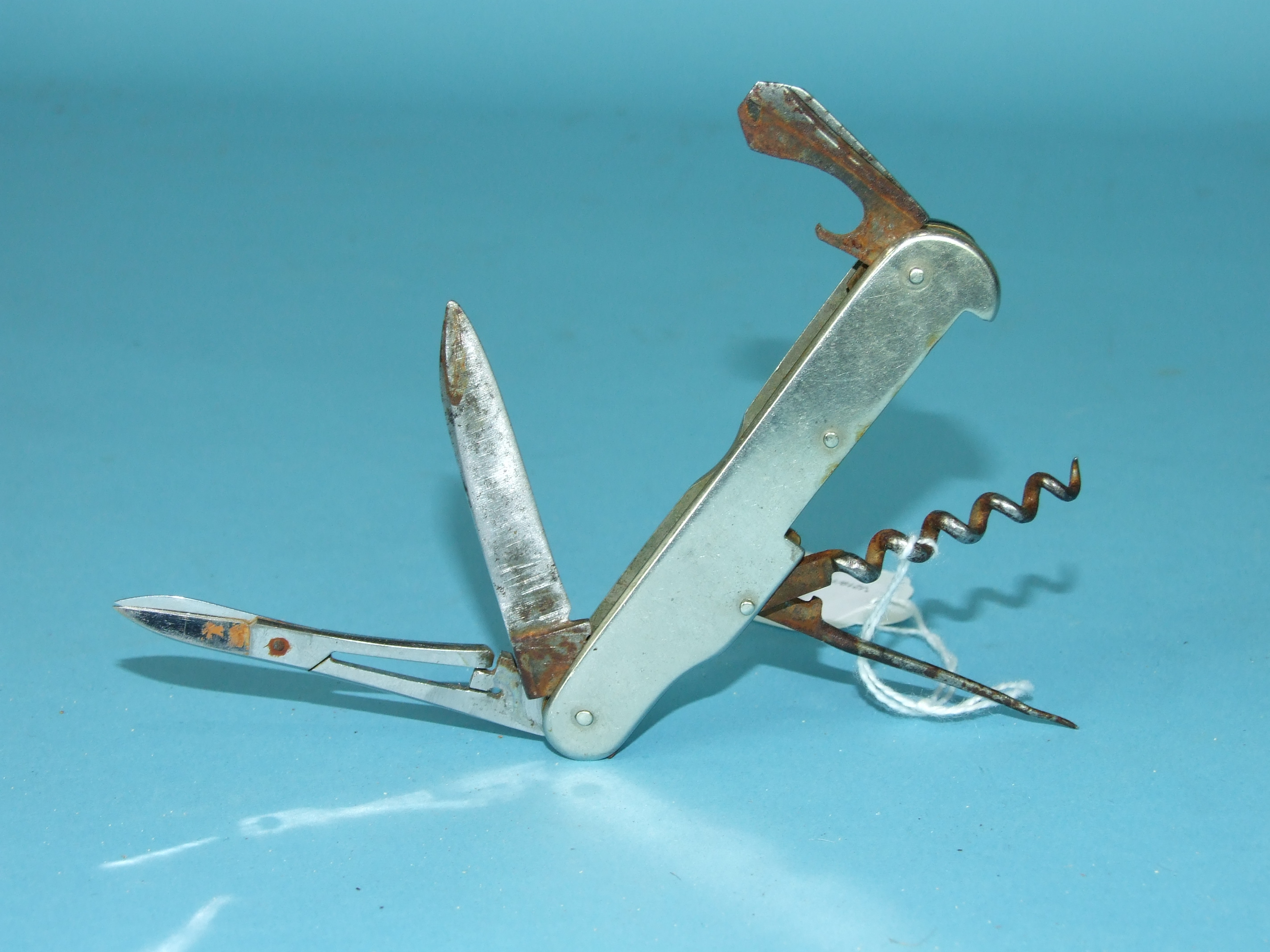 A Hardy's Angler's Knife No.2, the white metal side plates with scissors blade, can opener, - Image 2 of 2