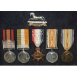 A Boer War group of five medals awarded to Charles Lennox Cuninghame: Queen's South Africa Medal