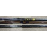 A Daiwa 12' salmon "Bait Spin Special" graphite rod, a Bruce & Walker Silverstream carbon fibre