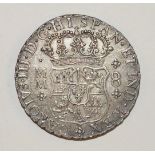 A Charles III Mexico Mint 8-Reales silver coin.