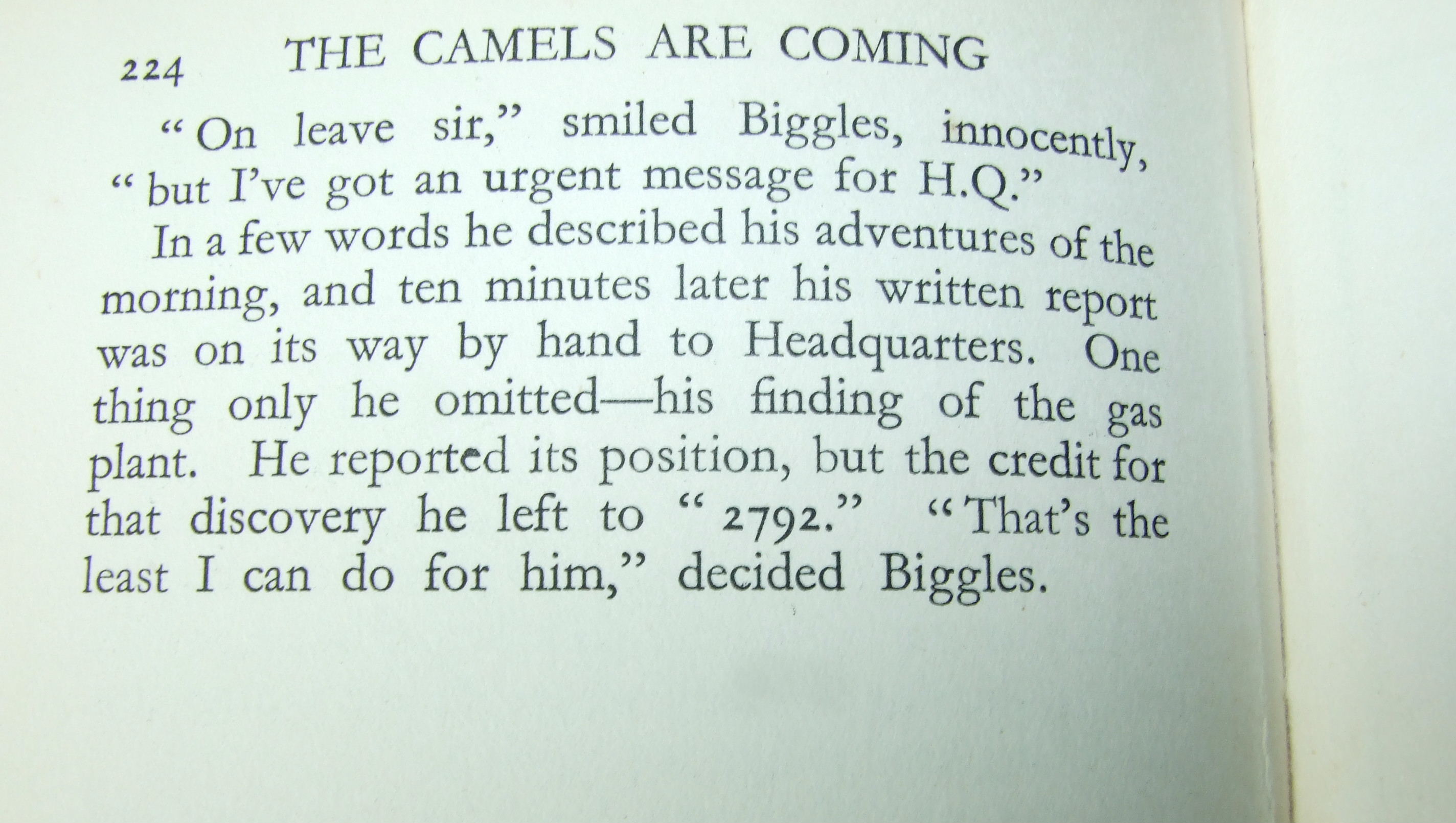 Johns (Capt. WE), The Camels are Coming, 3rd edn, no dwrp, illus, spring 1933 Sundial Editions - Image 2 of 2