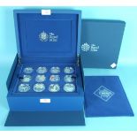 A Royal Mint Collection "The Queen's Diamond Jubilee", comprising twenty-four silver coins, each