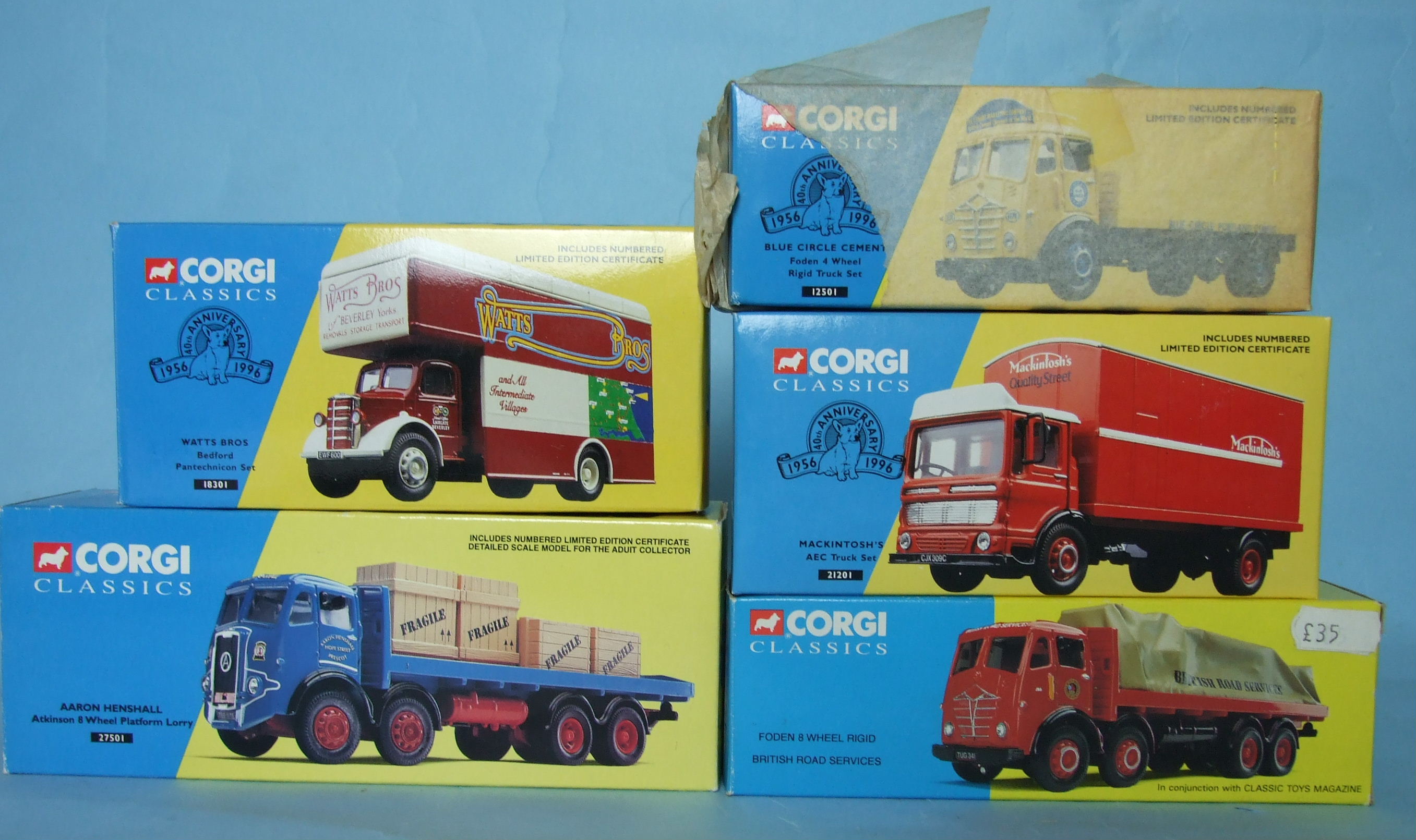 Corgi Classics, five boxed trucks: 12501, 18301, 21201, 27501 and 97309, (5).
