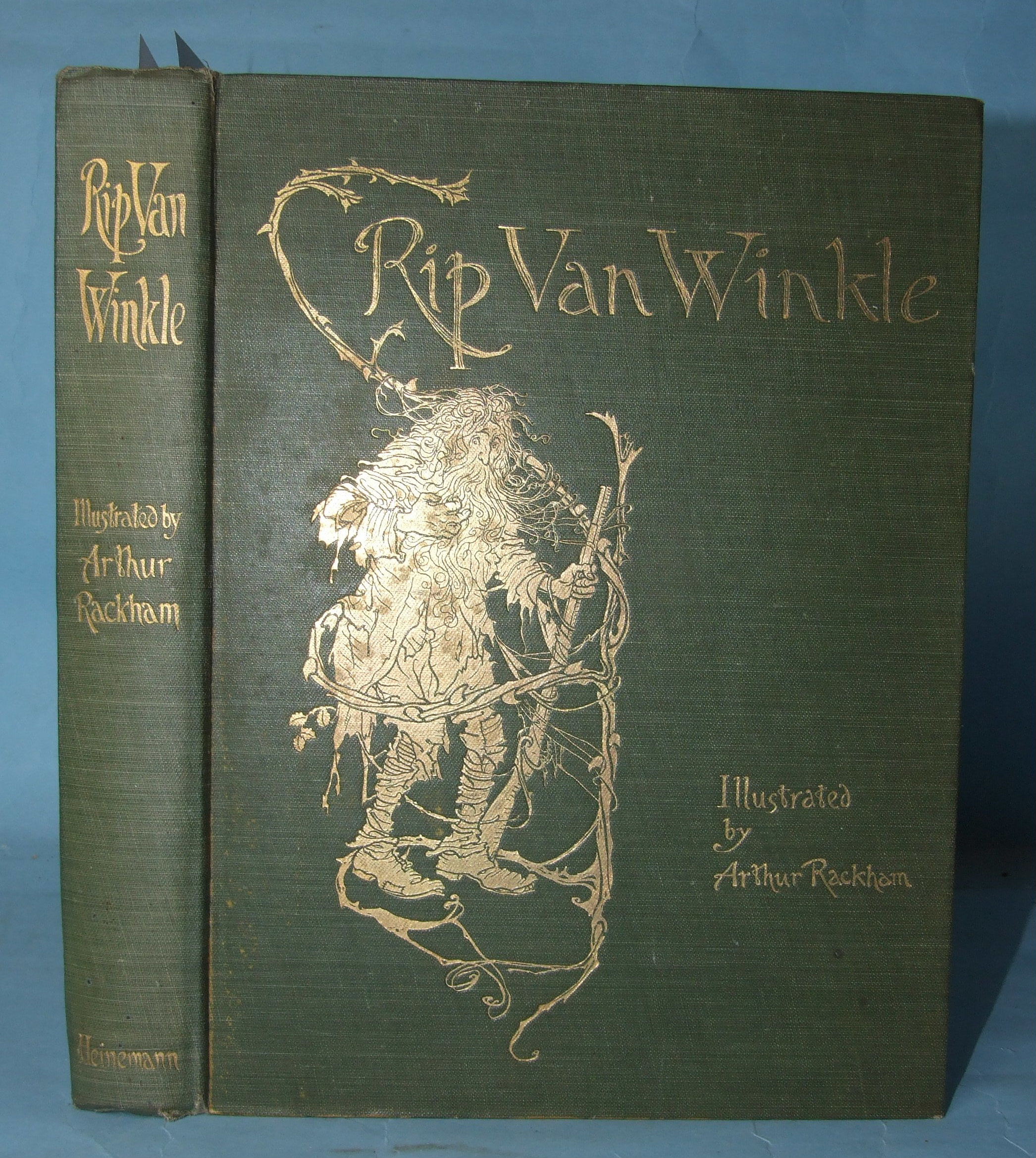 Rackham (Arthur, Illustrator), Rip Van Winkle by Washington Irving, 50 tipped-in col plts, captioned