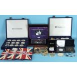 Westminster Mint, a collection of sixteen gold-plated 1953-2013 Coronation Jubilee coins, nine "