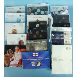 A collection of fourteen Royal Mint uncirculated coin sets, All Change, Create-a-Sets 2009-2014,