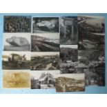 A collection of approximately 360 postcards in an album and loose, including two RPs of Church