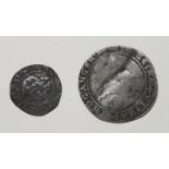 An Edward I hammered silver penny and an Elizabeth I hammered silver sixpence, (2).