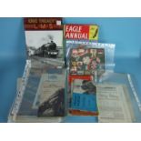 A quantity of Hornby booklets, instruction leaflets and other ephemera, various Trains Albums, a