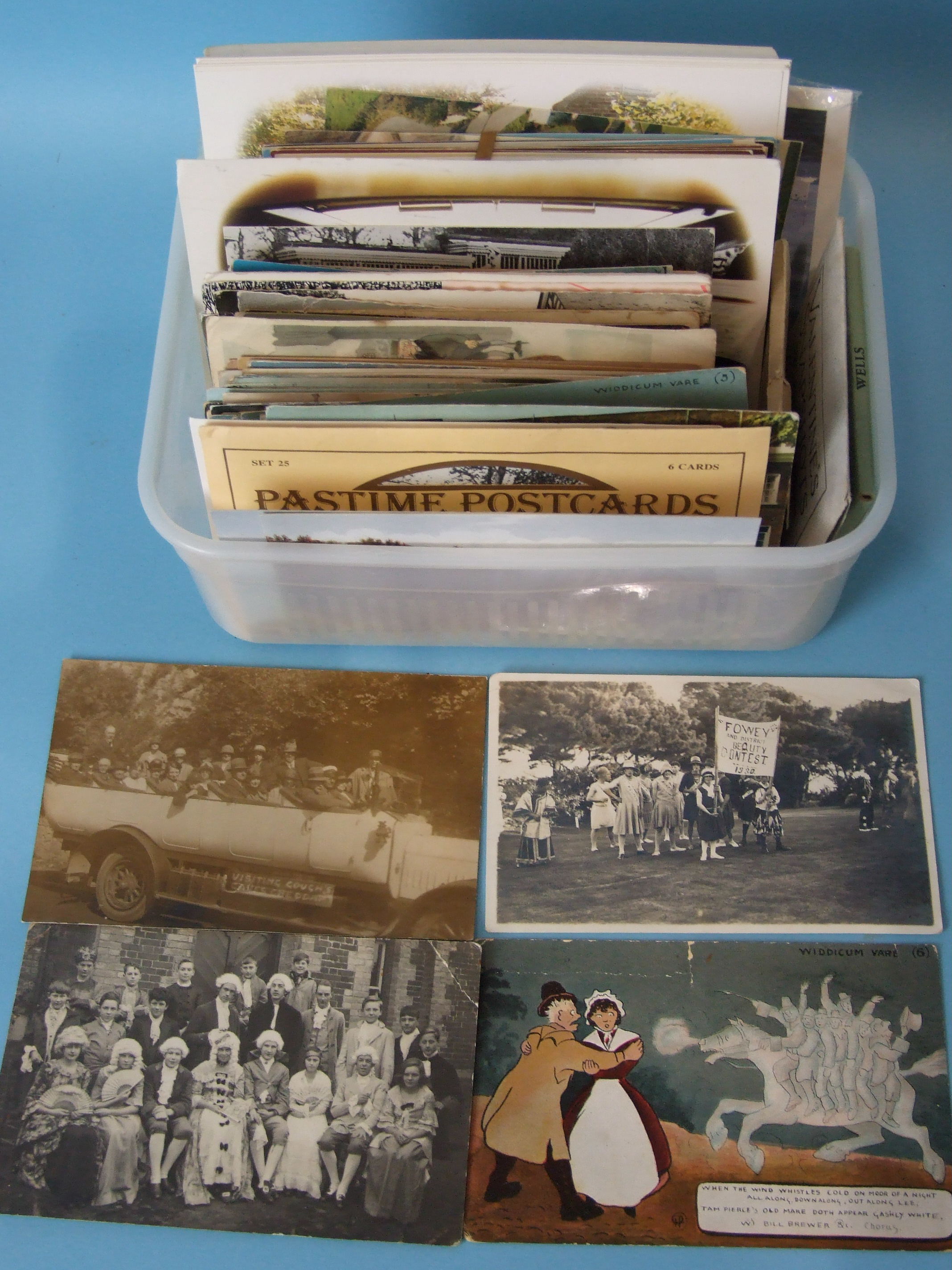 An RP of "Fowey & District Beauty Contest 1930" showing a group of men in drag and other - Image 2 of 2