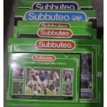 Six various Subbuteo sets, including: FIFA World Cup, FA Premier League and Indoor editions.