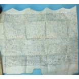 A 16th century Elizabeth I vellum Indenture regarding "Canon Woode and other Landes in Edware to