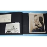 An album of signed photographs, stage, screen and sporting, including Flanagan & Allen, Larry Adler,