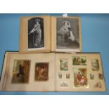 A Victorian album of scraps, chromo-lithographic prints, etc and an Edwardian album of theatrical