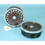 A Hardy 4" alloy salmon fly reel "The Marquis Salmon No.2", with one spare spool.