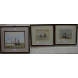 Gerald Robert Tucker, Sailing Vessels, signed watercolour, 25.5 x 32cm, two similar signed