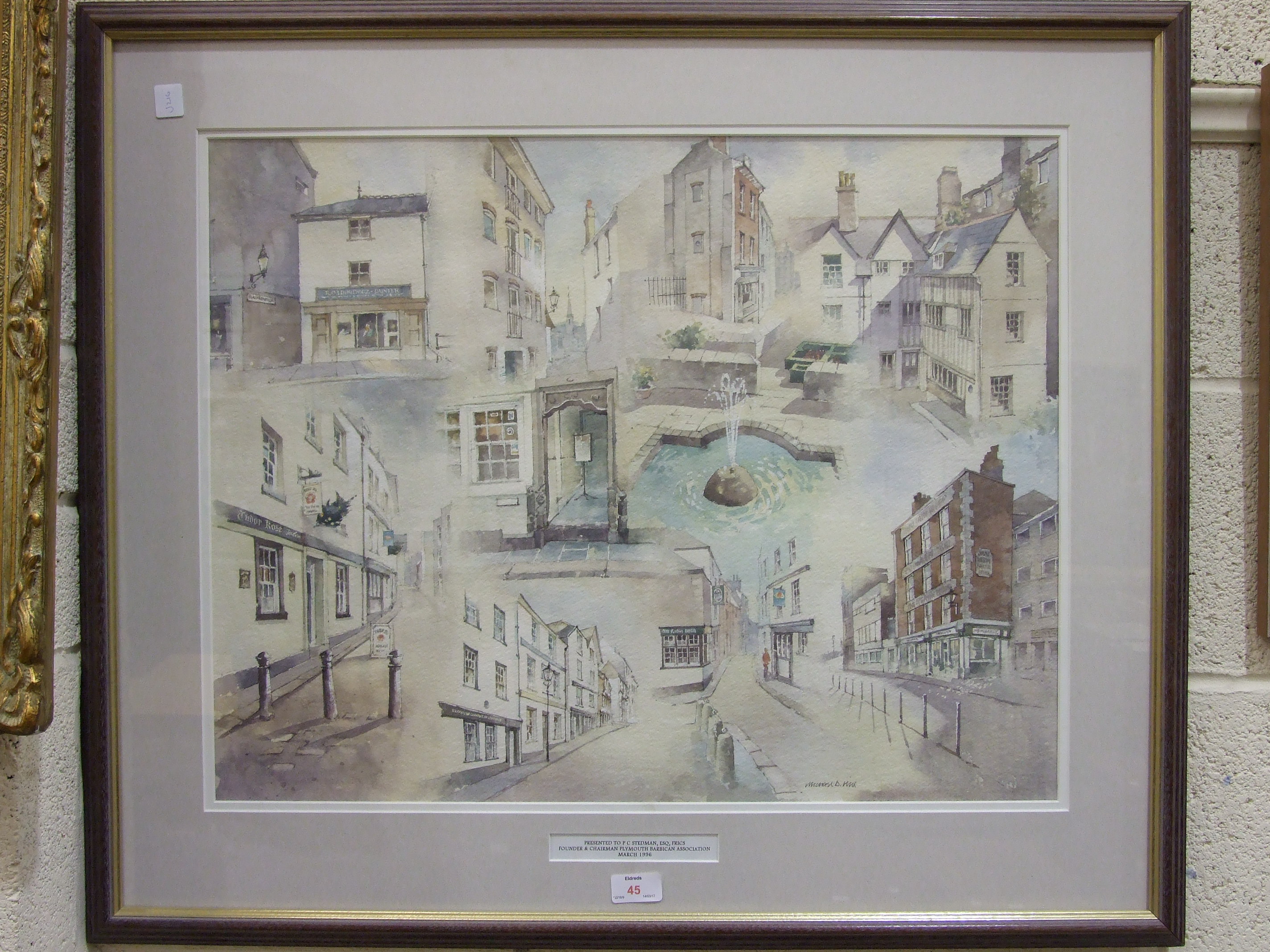 Michael D Hill, Vignettes In and Around the Barbican, Plymouth, watercolour, signed in pencil,