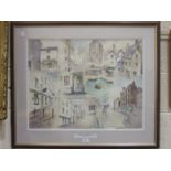 Michael D Hill, Vignettes In and Around the Barbican, Plymouth, watercolour, signed in pencil,