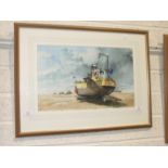 Ray Rawlings, 'Crab Catcher at Rye', signed watercolour, 29.5 x 45cm.