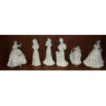 Five Royal Worcester figurines, First Teddy, First Smile, The Christening, The Fairest Rose,