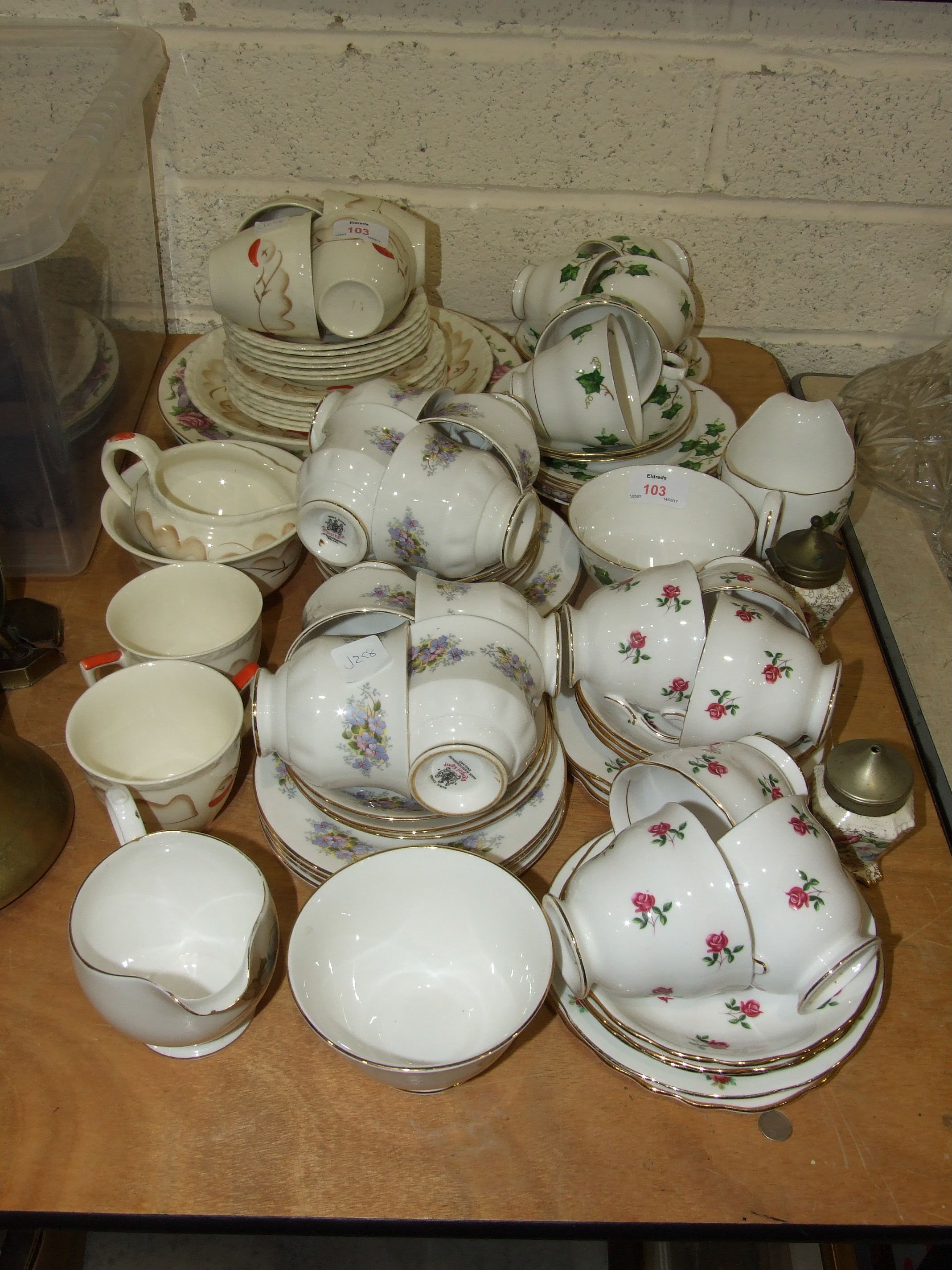 A part Royal Kent floral decorated tea set and other part tea sets.