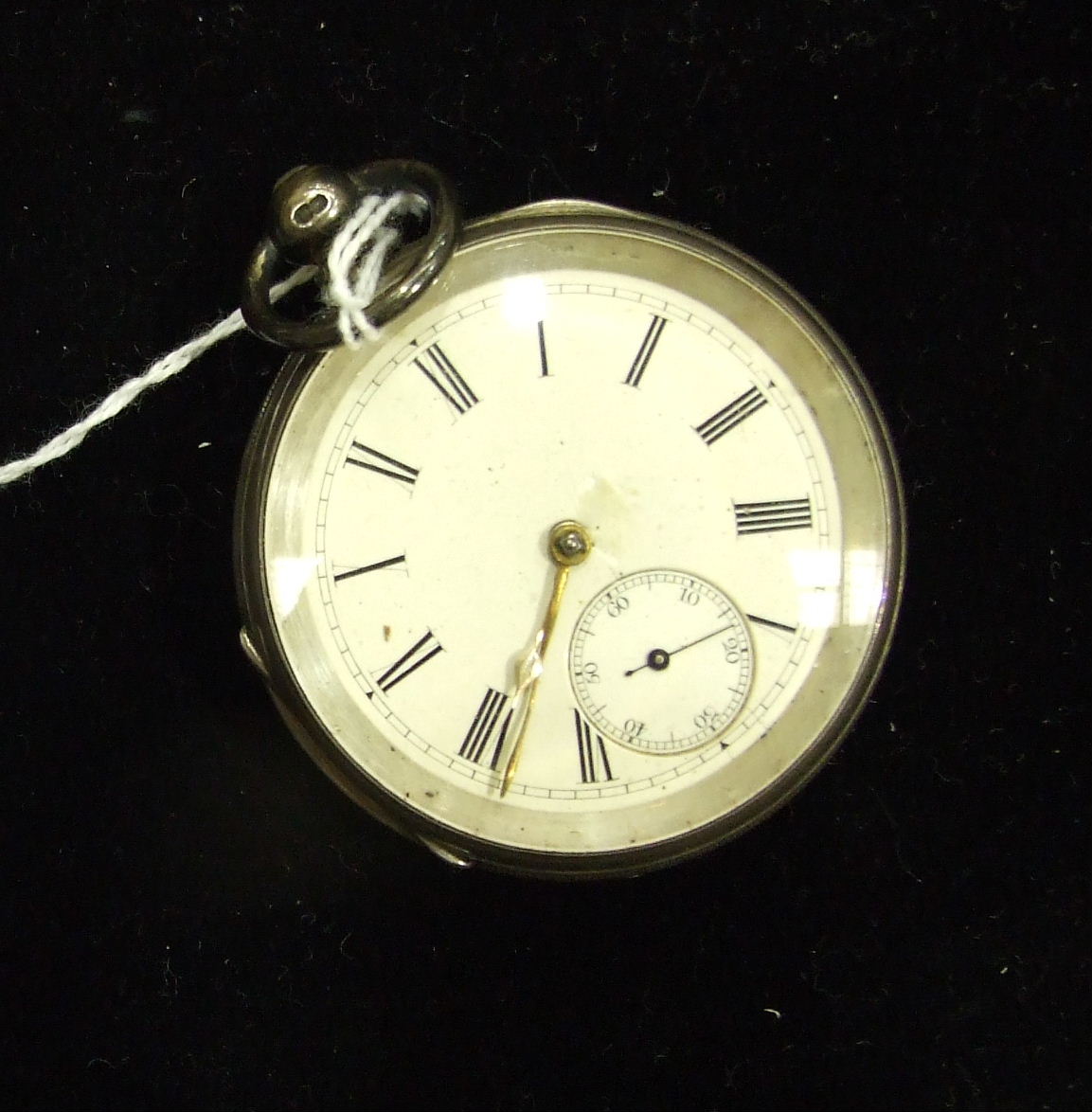 John Moncas, a silver cased open face pocket watch, with white enamel dial (chipped) and fusée