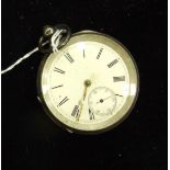 John Moncas, a silver cased open face pocket watch, with white enamel dial (chipped) and fusée