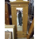 An Edwardian single-door wardrobe and mirrored dressing table, (2).