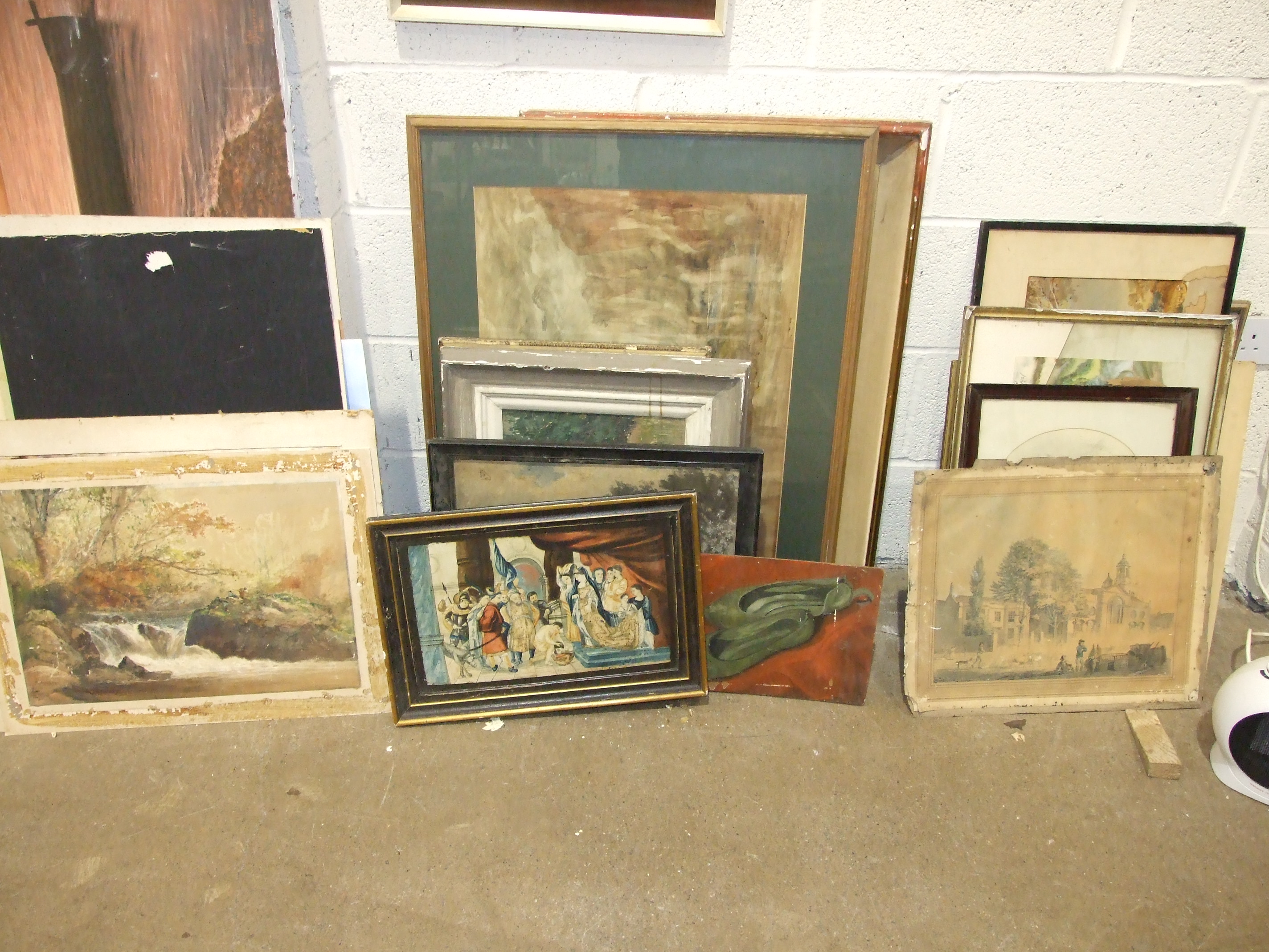 Style of John Nash, Landscape, bears signature and dated 1949, 27 x 47cm and other works. - Image 2 of 4