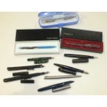 A Burnham no.49 Coronation 1953 fountain pen, an Eversharp fountain pen and other fountain and