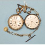 Russell's, a silver-cased open-face key-wind pocket watch with white enamel dial, seconds subsidiary