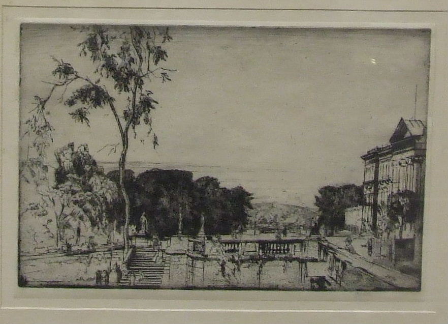 Edgar L Pattison, (b1872) 'A Canal in Normandy', etching, signed and titled in pencil in the margin, - Image 2 of 4