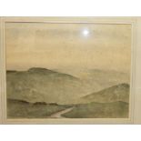 •**Esmond Egerton Hine DOWNLAND MISTS Signed watercolour, dated 1954 (?), 40 x 50cm and other