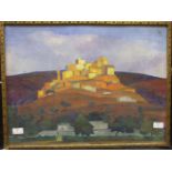 English school, (20th Century) HILLSIDE VILLAGE IN THE SOUTH OF FRANCE OR POSSIBLY SPAIN Gouache,