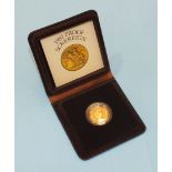 A Royal Mint boxed 1981 proof sovereign with certificate.