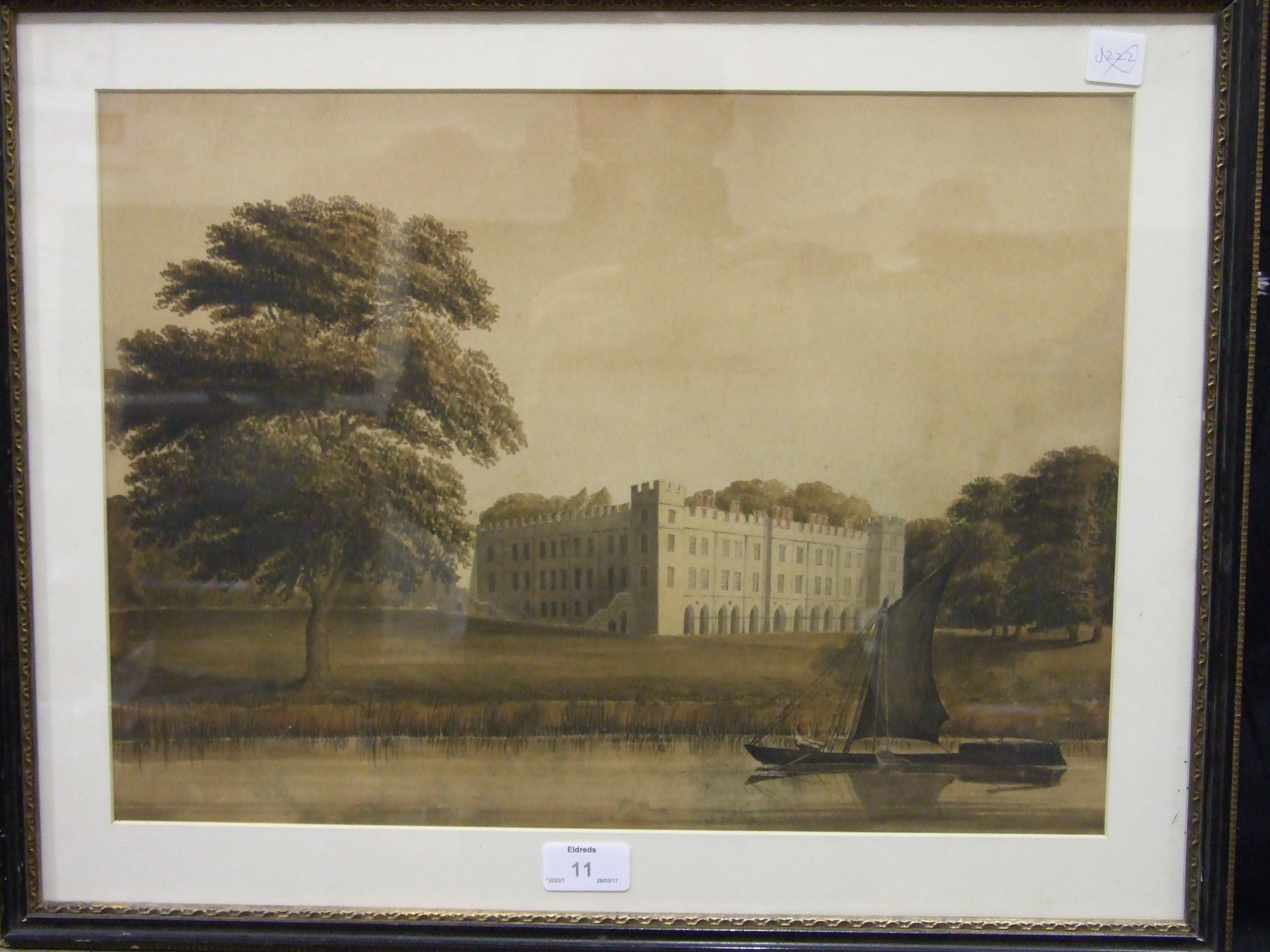 Thomas Rosenberg VIEW OF SION HOUSE Watercolour, inscribed on printed label verso "Presented to